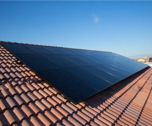 Rooftop solar panels after professional solar system repair and maintenance service