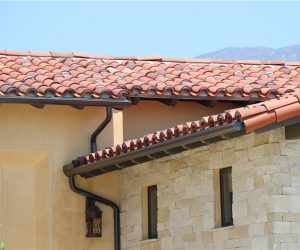 Clay tile roof installed as part of new construction roofing on a Southern California home