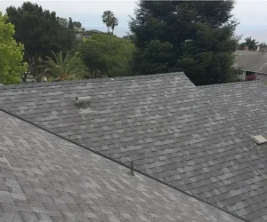Asphalt shingle roofing showing one of the roof types used on Southern California homes